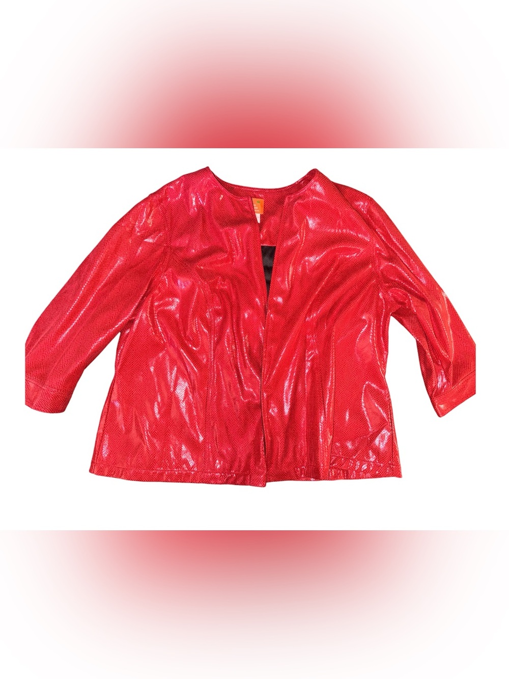 Women’s red leather hearts of palms jacket